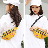 Women Silver Fanny Pack Geometric Waist Bag