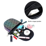 Holographic Shoulder Bag Saddle Bag with Tassel Chain Flap
