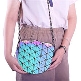 Holographic Shoulder Bag Saddle Bag with Tassel Chain Flap