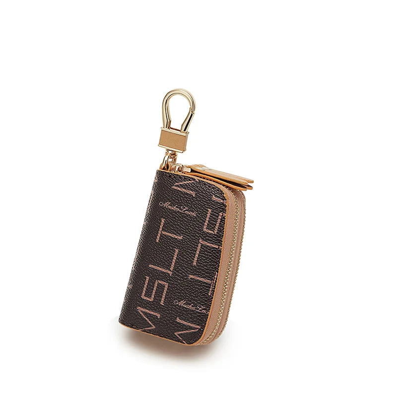 Double Zipper Mini Small Key Wallet Men Women Key Holder