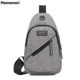 Male Shoulder Bags USB Charging Crossbody Anti Theft