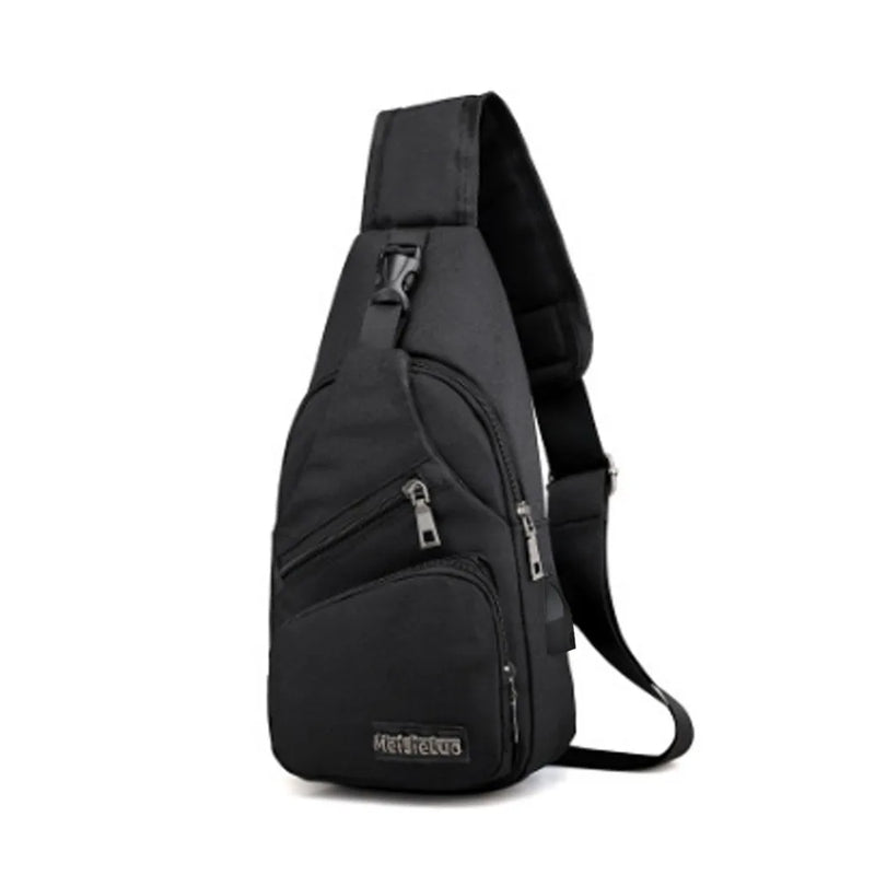 Male Shoulder Bags USB Charging Crossbody Anti Theft