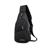 Male Shoulder Bags USB Charging Crossbody Anti Theft