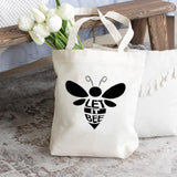 Honeybee Women Let It Bee Graphic Print Female Mujer Reusable Canvas Shopping Ba