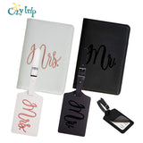 Mr & Mrs Passport Wallets Travel Set Embroidered Waterproof Couple Cover