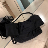 HK Style Casual Shoulder Bag Retro Travel Dark Messenger Bag
