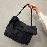 HK Style Casual Shoulder Bag Retro Travel Dark Messenger Bag