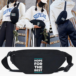 Hope Letter Print Waist Bags Women Shoulder Pack Men Travel Sports Crossbody Lar