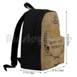 Hops & Wheat Crop Vintage Burlap Sack Outdoor Hiking Backpack