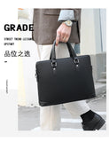 Men's Lychee Leather Business Handbag & Computer Bag
