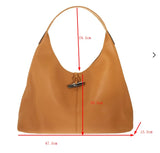 Soft PU Large Handbag Solid Shoulder Bag Female Vigtage Top-Handle Bags