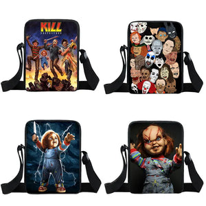 Nightmare Messenger Bag Clown Pattern Book Bag Shoulder Bags for Women