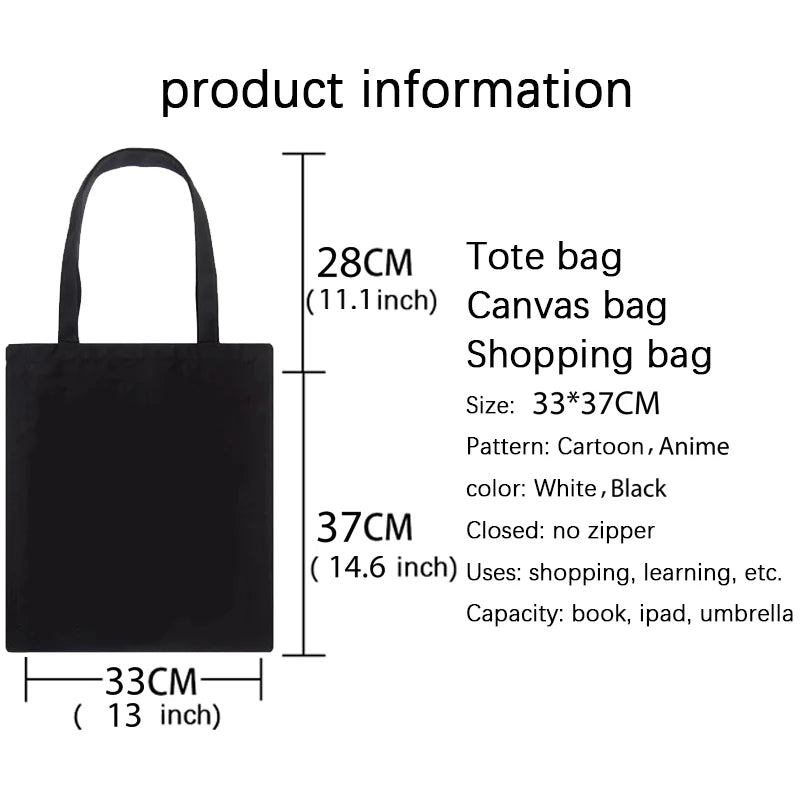 Gothic Horror Women Canvas Bag Vintage Dark Large Capacity Cartoon