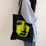 Gothic Horror Women Canvas Bag Vintage Dark Large Capacity Cartoon
