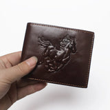 Vintage 3D Horse Motif Leather Wallet for Men
