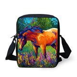 Horse Print Diagonal Bag Shopping Travel Shoulder Diagonal