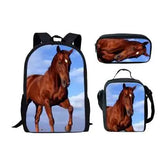 Horse Satchel School Bags 3 Set Girls mochilas Escolares
