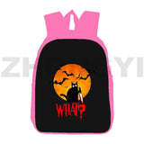 12/16 Inch 3D Cat Backpack Pink Canvas Girl Cartoon Schoolbag