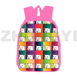 12/16 Inch 3D Cat Backpack Pink Canvas Girl Cartoon Schoolbag