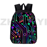 3D Circuit Board Electronic Chip Backpack Men School Bag Teenagers