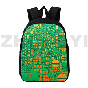 3D Circuit Board Electronic Chip Backpack Men School Bag Teenagers