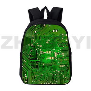 3D Circuit Board Electronic Chip Backpack Men School Bag Teenagers