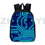 3D Circuit Board Electronic Chip Backpack Men School Bag Teenagers