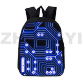 3D Circuit Board Electronic Chip Backpack Men School Bag Teenagers