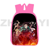 3D Demon Slayer Kimetsu No Yaiba Backpack Pink Children School Bag