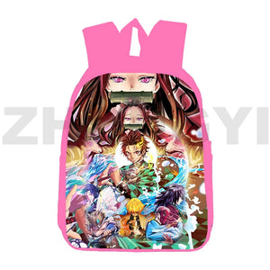 3D Demon Slayer Kimetsu No Yaiba Backpack Pink Children School Bag
