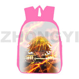 3D Demon Slayer Kimetsu No Yaiba Backpack Pink Children School Bag