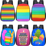 12 Inch POP Its Kindergarten Backpack - Rainbow Design