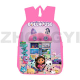 Hot 3D Anime Gabby's Dollhouse Backpack Women Teenagers School Bag 12/16 Inch