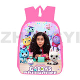 Hot 3D Anime Gabby's Dollhouse Backpack Women Teenagers School Bag 12/16 Inch
