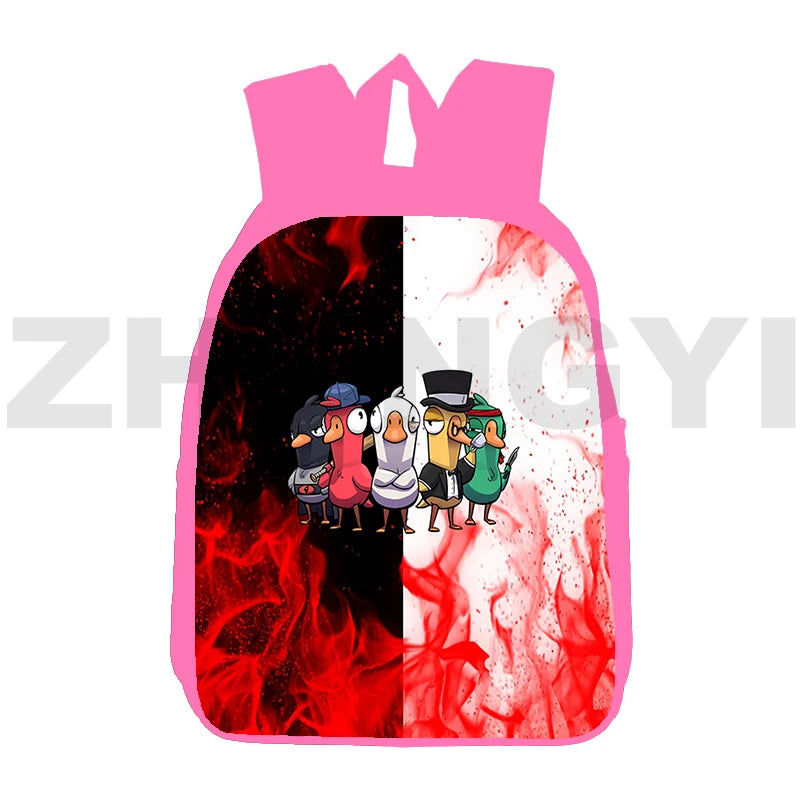 3D Print Goose Goose Duck Game School Backpack 12/16 Inch Waterproof Bookbag