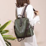 Women Backpack Soft Leather School Bags For Teenage Girls