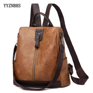 Women Backpack Soft Leather School Bags For Teenage Girls