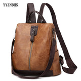 Women Backpack Soft Leather School Bags For Teenage Girls