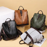 Women Backpack Soft Leather School Bags For Teenage Girls