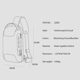 Anti-thief Men Chest Bag USB Charging Waterproof Shoulder Bags