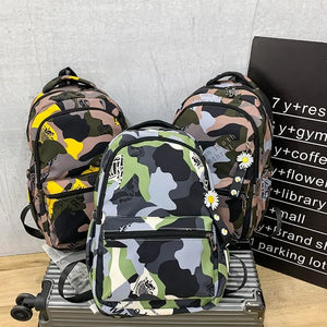 Camouflage Boys Laptop Backpacks Girl Travel Bags School Students