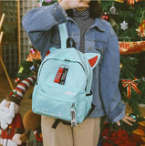 Cat Ear Cartoon School Backpack Canvas Rucksack Girls Satchel Bags