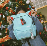 Cat Ear Cartoon School Backpack Canvas Rucksack Girls Satchel Bags