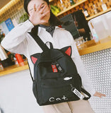 Cat Ear Cartoon School Backpack Canvas Rucksack Girls Satchel Bags