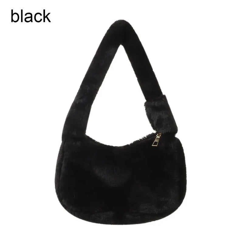 Fluffy Shoulder Bag Mini Winter Tote for Women
