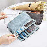 Retro Women Wallets Large Capacity Purse Long Tri-fold Multi-pocket