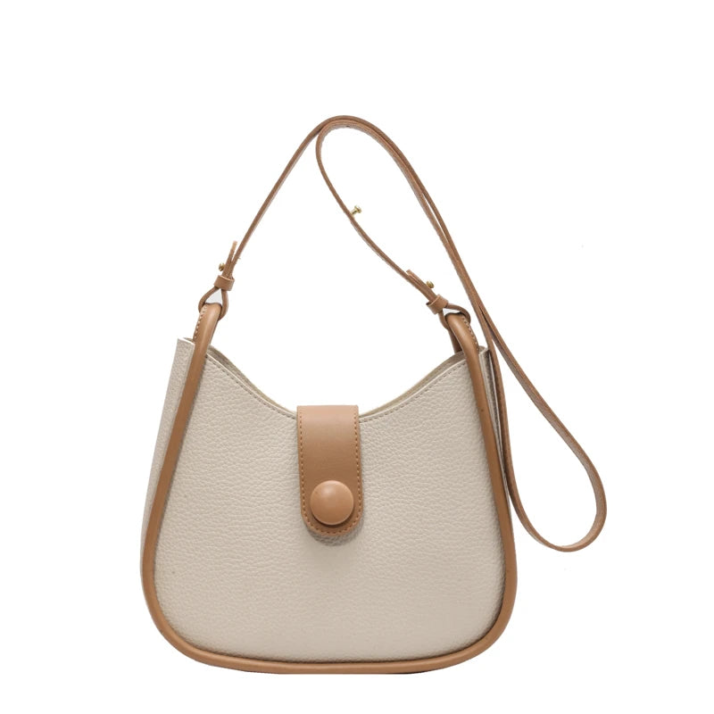 Vintage PU Leather Bucket Crossbody Sling Bags for Women Lady Shoulder Handbags