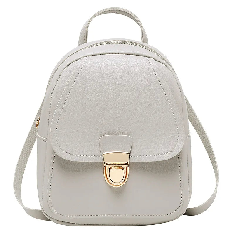 Women Mini Backpack Leather Shoulder School Rucksack