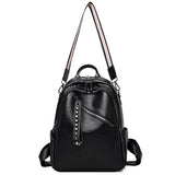 Women Leather Backpack Large Capacity Casual Shoulder Bag for Teenage Girl