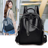 Women Leather Backpack Large Capacity Casual Shoulder Bag for Teenage Girl